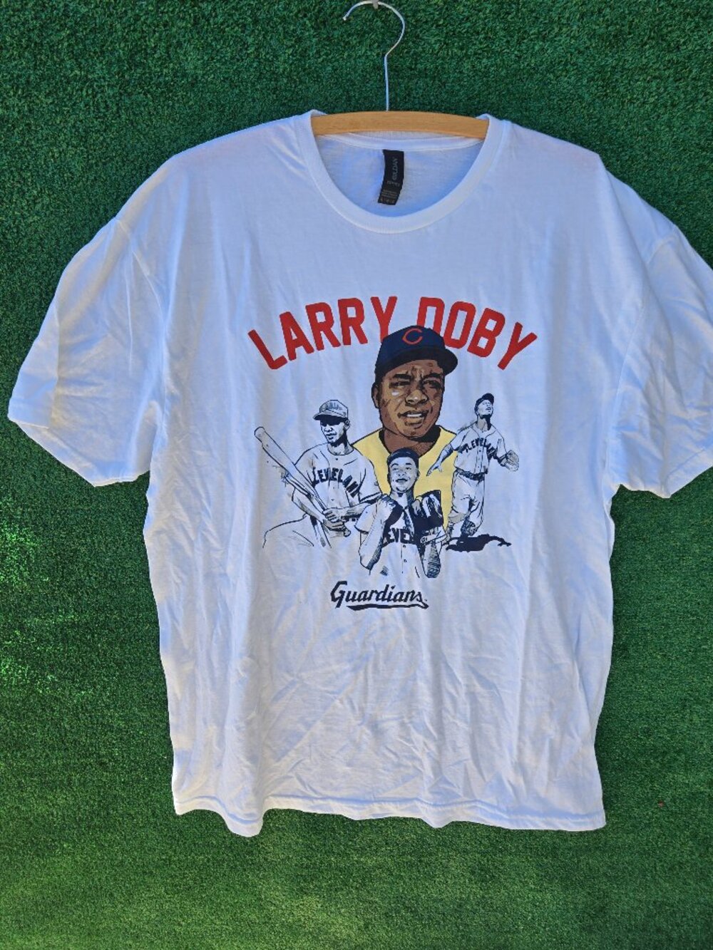 MLB Cleveland Guardians Indians Larry Doby promo short sleeved t-shirt